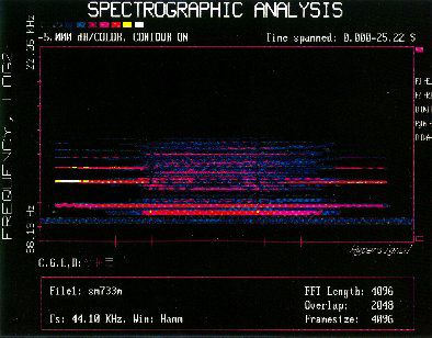 Spectrographic Analysis of a slice of time of a trombone ‘lip’ multiphonic.